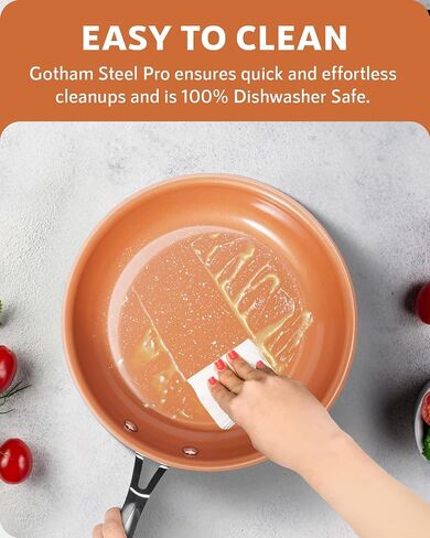 Gotham Steel Hard Anodized Pots and Pans Premium Cookware Set with Ultimate Nonstick Ceramic & Titanium Coating, Oven and Dishwasher Safe, Copper in Saudi Arabia