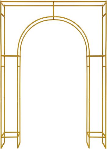 Square Metal Wedding Arch Stand 7.8ft Gold 3D Backdrop Stand 44lbs Capacity in Kuwait