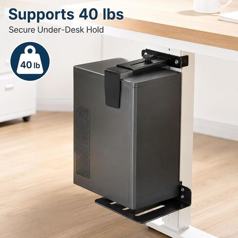 Under Desk PC Mount, PC Mount Stand Under Desk Fits 3 Desk Leg Sizes in Saudi Arabia