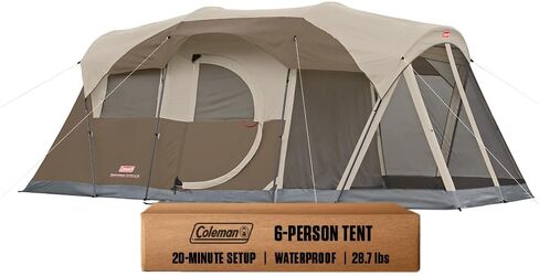 Coleman WeatherMaster Camping Tent with Screened Porch, Weatherproof Tent with Screen Room, Rainfly & Carry Bag Included, Made Without PFAS Chemicals in Kuwait