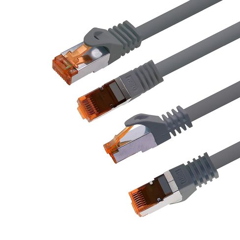 Cat.7 ethernet Cable 1,5m - Grey - 10 Pieces - Cat7 LAN Network 10GBASE-T - 10000 Mbps (Sftp Pimf) Double Shielded patchcable RJ45 Plug Cat.6a in Kuwait