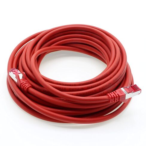 3m - CAT6a - Network cable red - 5 pieces CAT 6a S-FTP double shielded PIMF 500MHz halogen free patch cable compatible with CAT5 CAT6 CAT7 CAT8 10GBASE-T - 10000 Mbps for switch, router, modem in Kuwait