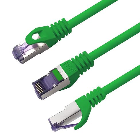 1aTTack.de Cat.7 LAN ethernet Cable 3m - Green - Cat7 LAN Network 10GBASE-T - 10000 Mbps (Sftp Pimf) Double Shielded patchcable RJ45 Plug Cat.6a in Kuwait