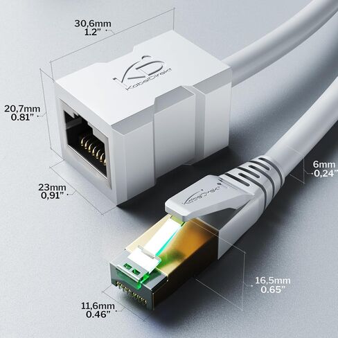 KabelDirekt – Ethernet Extension Cable 10Gbps – 1ft, White in Kuwait