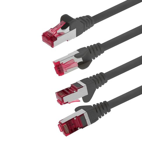 3m - CAT6a - Network cable black - 5 pieces CAT 6a S-FTP double shielded PIMF 500MHz halogen free patch cable compatible with CAT5 CAT6 CAT7 CAT8 10GBASE-T - 10000 Mbps for switch, router, modem in Kuwait