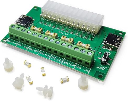PSU ATX Breakout Board Benchtop 12V 5V 3.3V DIY Power Splitter with Fuses in Kuwait