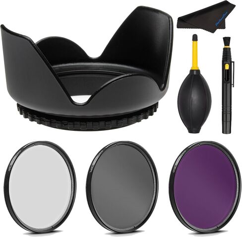 PRO 77mm Filter Kit + PRO 77 mm Tulip Lens Hood for Tokina AF-X Pro 16-50mm f/2.8 DX - 77 mm Polarizing Filter, 77mm UV Filter, 77mm Florescent Filter & 77mm Flower Lens Shade Hood in Kuwait