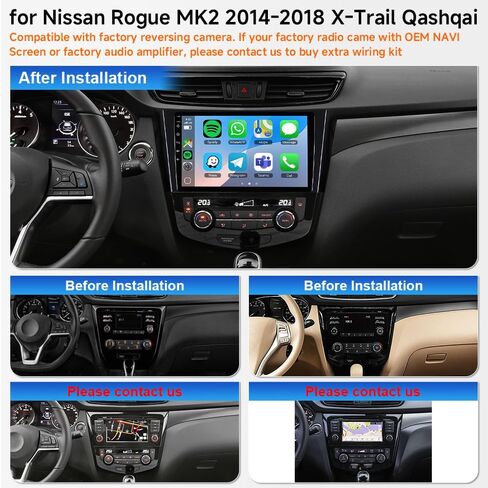 4+64GB Android 15 Car Stereo Radio for Nissan Rogue X-Trail 2014-2018 in Kuwait
