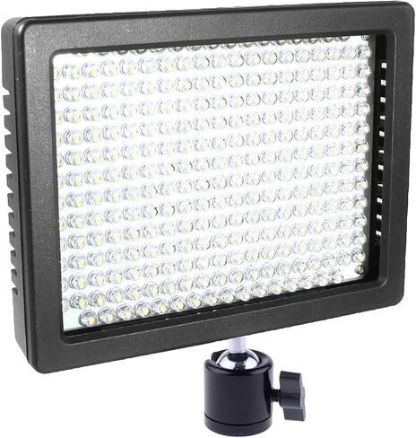 100W Rechargeable LED Video Light Compatible with Canon Power Shot SX500 HS – 160 LED Panel, Dimmable 5600K–3200K, 900 Lux, Battery & Rapid Charger Included – Lightweight On-Camera Lighting Kit in Kuwait