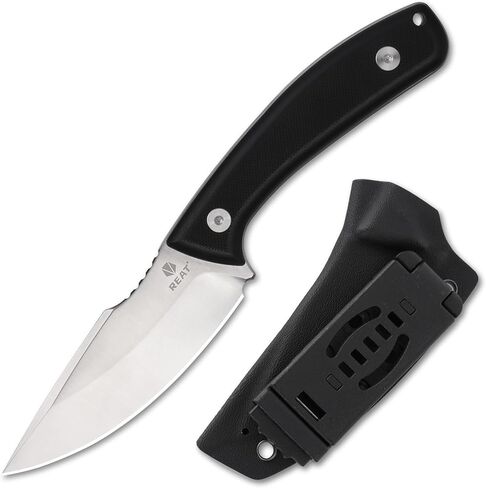 REAT Fixed Blade Knife with Kydex Sheath, 3.5" D2 Steel Blade with Full Tang Design,Ergonomic G10 Handle,EDC Sharp Hunting Knife for Camping,Survival,Bushcraft,Hiking,Gifts for Men,Women in Kuwait