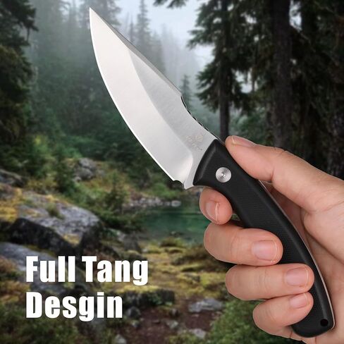 REAT Fixed Blade Knife with Kydex Sheath, 3.5" D2 Steel Blade with Full Tang Design,Ergonomic G10 Handle,EDC Sharp Hunting Knife for Camping,Survival,Bushcraft,Hiking,Gifts for Men,Women in Kuwait