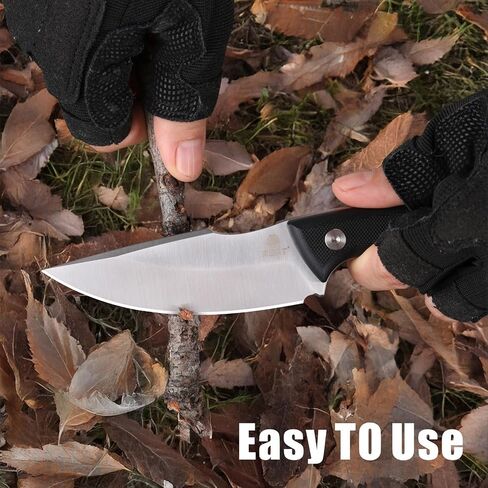 REAT Fixed Blade Knife with Kydex Sheath, 3.5" D2 Steel Blade with Full Tang Design,Ergonomic G10 Handle,EDC Sharp Hunting Knife for Camping,Survival,Bushcraft,Hiking,Gifts for Men,Women in Kuwait