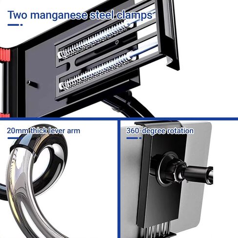 Tablet Kindle Holder Stand 30in Flexible Long Arm Clamp Mount Adjustable for Bed Reading Sofa Desk Fits Phone 4.7''-11'' Tablet Devices in Kuwait