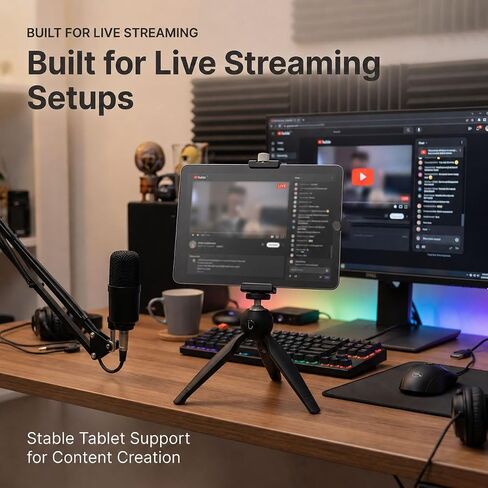 Full Metal Tablet Tripod Holder, Adjustable iPad Mount in Kuwait