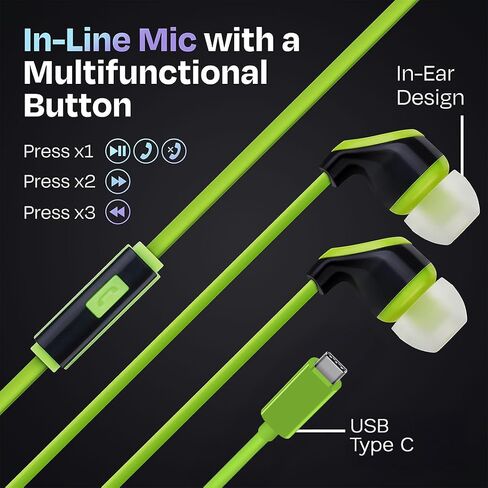 30-Pack USB C Wired Earbuds with Mic, Type C In-Ear Headphones w/ Noise Cancelling & Volume Control, Compatible with iPhone 16/15 Pro, iPad Pro, Galaxy S23/S22/S21/S20, Note 10/20, Kindle Fire Max 11 in Kuwait