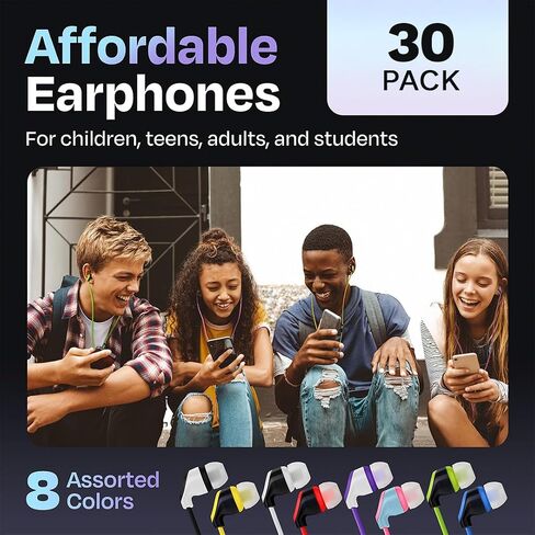 30-Pack USB C Wired Earbuds with Mic, Type C In-Ear Headphones w/ Noise Cancelling & Volume Control, Compatible with iPhone 16/15 Pro, iPad Pro, Galaxy S23/S22/S21/S20, Note 10/20, Kindle Fire Max 11 in Kuwait