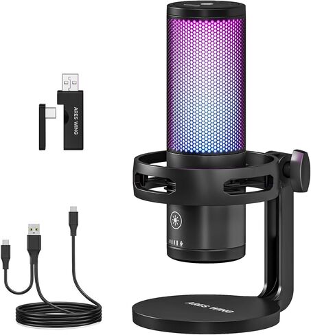 ARES WING USB Gaming Condenser Microphone with RGB Light, for Streaming in Kuwait