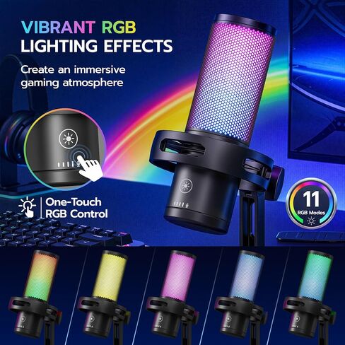 ARES WING USB Gaming Condenser Microphone with RGB Light, for Streaming in Kuwait