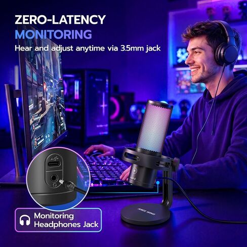ARES WING USB Gaming Condenser Microphone with RGB Light, for Streaming in Kuwait