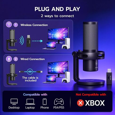 ARES WING USB Gaming Condenser Microphone with RGB Light, for Streaming in Kuwait