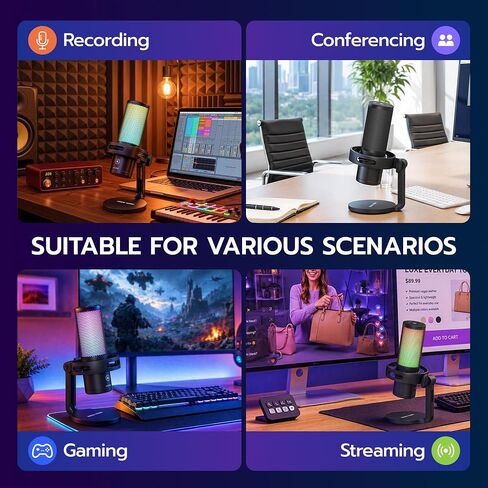 ARES WING USB Gaming Condenser Microphone with RGB Light, for Streaming in Kuwait