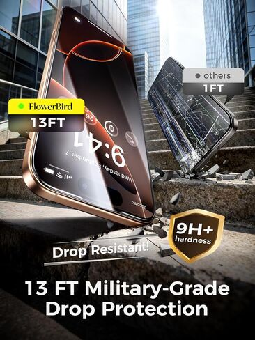 Carbon-Fiber Reinforced for iPhone 16 Pro Max Screen Protector 6.9 Inch, 13FT Drop-Tested 9H+ Tempered Glass with Integrated Shock-Absorbing Edge, Auto-Alignment Tray, HD Clear, Bubble-Free, 2 Pack in Kuwait