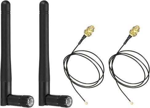 PATIKIL Network Antenna 2.4Ghz 3dBi, 9.8 Inch UFL to RP-SMA Female Pigtail Cable Wireless Card Antenna for Mini PCIe Card Wireless Routers PC Desktop Repeater FPV Drone in Kuwait