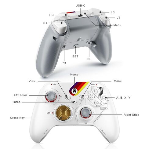 Dinosoo Wireless Controller for Xbox One Series X/S PC, Bluetooth Dual Vibration TURBO Function 3.5mm Headphone Jack Macro Function - Starfield in Kuwait