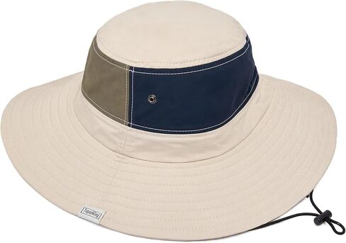 Unisex Waterproof Bucket Hat with Chin Strap UPF 50+ Two-Tone Quick Dry Safari Hat, Packable Sun Hat & Fishing Hats for Men Women Creamy White in Saudi Arabia