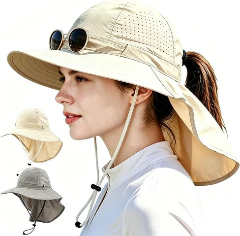 2Pack Sun Hat for Men Women with Neck Flap in Kuwait