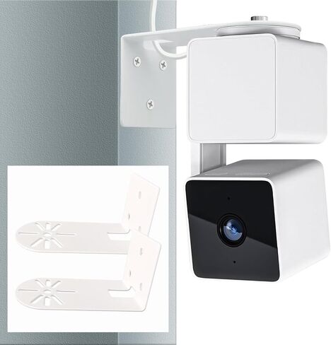 2Pack Metal Wall Mount Bracket for Wyze Cam Pan V3/V2, Wyze Cam V4/V3/V2, VHB Stick On,No Drilling Mounting Bracket for Wyze Get The Best View,Two Ways Installation in Kuwait
