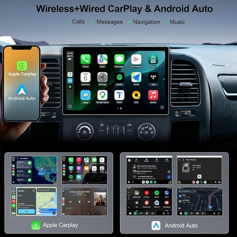 11.5 Inch 8 Core 4GB+64GB Car Radio Stereo for Chevy Silverado 2007-2013 GMC Sierra Yukon, 2K Touchscreen Android 13 Head Unit with Wireless CarPlay & Android Auto, AHD Backup Camera, AM/FM Radio in Kuwait