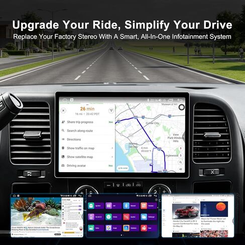 11.5 Inch 8 Core 4GB+64GB Car Radio Stereo for Chevy Silverado 2007-2013 GMC Sierra Yukon, 2K Touchscreen Android 13 Head Unit with Wireless CarPlay & Android Auto, AHD Backup Camera, AM/FM Radio in Kuwait