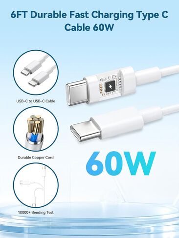 60W for Samsung Charger, Super USB C Fast Android Phone Charger 2Pack Cords in Kuwait