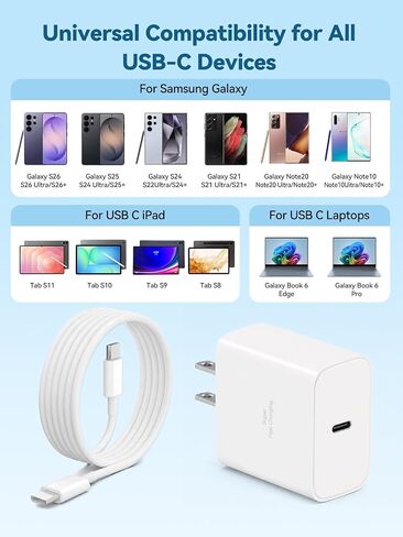 60W for Samsung Charger, Super USB C Fast Android Phone Charger 2Pack Cords in Kuwait