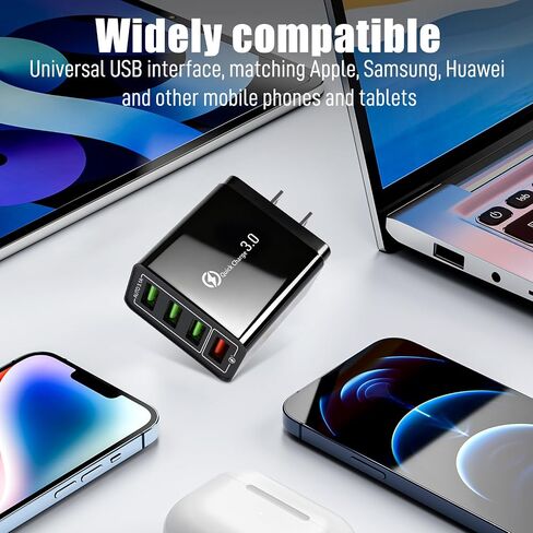 Magvolt Pro Phone Charger,Magvolt Chargers,4-Port Chargers,Multi-Protection System,Travel Fast Charging for Smart Phones,Tablets,Devices with Multiple Ports,Wall Charge for Travel & Home(Black+White) in Kuwait