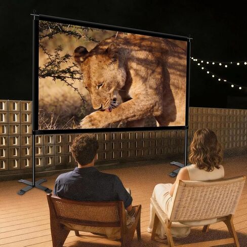 120 inch Outdoor Projector Screen with Stand, Portable Projector Screen with Carry Bag, 4K Anti Light Glare Movie Projection Screen for World Cup Indoor Room Home Theate in Saudi Arabia