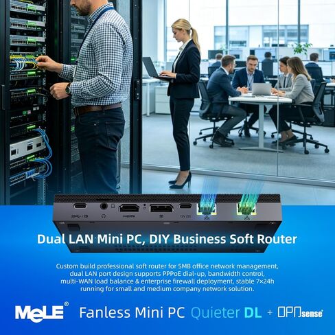 MeLE QuieterDL Dual LAN Fanless Mini PC, N150 16GB 512GB Mini Computers in Kuwait
