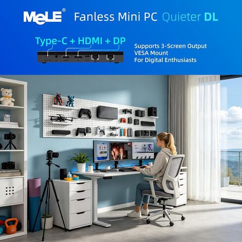 MeLE QuieterDL Dual LAN Fanless Mini PC, N150 16GB 512GB Mini Computers in Kuwait