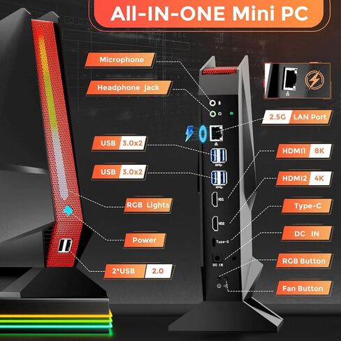 Mini Gaming PC, 13Th Core i9-13900HK丨GeForce RTX 4060 8G, 32GB DDR5 1TB SSD in Kuwait