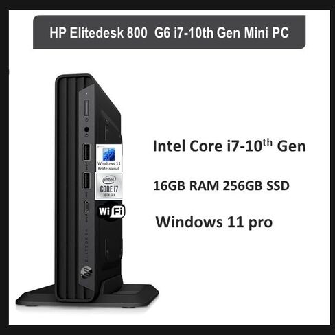 HP EliteDesk 800 G6 Mini PC Desktop Computer, Intel Core i7-10700T Renewed in Kuwait