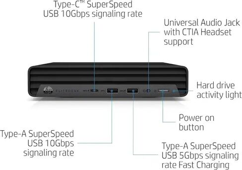 HP EliteDesk 800 G6 Mini PC Desktop Computer, Intel Core i7-10700T Renewed in Kuwait