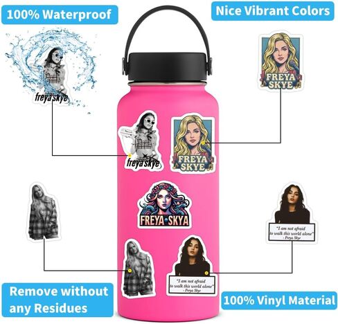60pcs Singer Romantic Aesthetics Retro Funny Stickers Pop Kawaii Pack | Vsco Funny Cool Deacls Graffiti Stickers Vinyl for Water Bottle Skateboard Luggage Laptop in Saudi Arabia