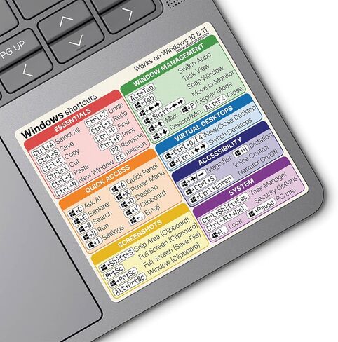 Windows Shortcuts Sticker for Laptop & PC, Keyboard Cheat Sheet in Saudi Arabia
