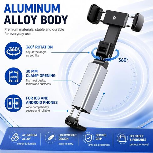 anmrajian Airplane Phone Holder 360 Foldable Silver in Saudi Arabia