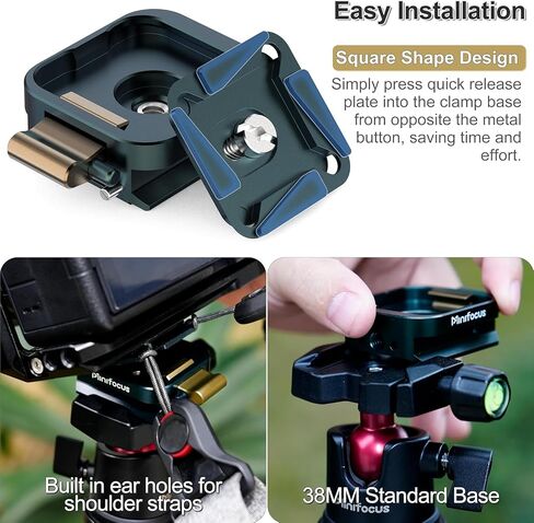 MINIFOCUS Universal Camera Quick Release Plate Kit for Camera Tripod Mount, Arca Swiss Plate with 1/4" Screw, Quick Setup w/ 1/4" to 3/8" Threaded Hole Gimbles Sliders Tripod Adapter in Kuwait