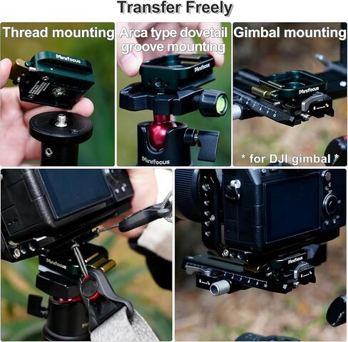 MINIFOCUS Universal Camera Quick Release Plate Kit for Camera Tripod Mount, Arca Swiss Plate with 1/4" Screw, Quick Setup w/ 1/4" to 3/8" Threaded Hole Gimbles Sliders Tripod Adapter in Kuwait
