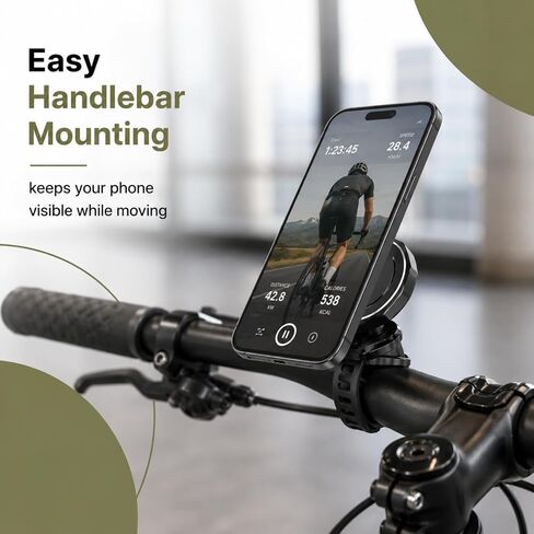 Stroller Phone Holder,Gym Fitness Phone Mount For Magsafe,Magnetic Phone Holder For Stroller,Golf Cart Phone Holder,Steering Wheel Phone Holder For Gym,Golf Push Cart,Treadmill, Exercise Bikes in Saudi Arabia