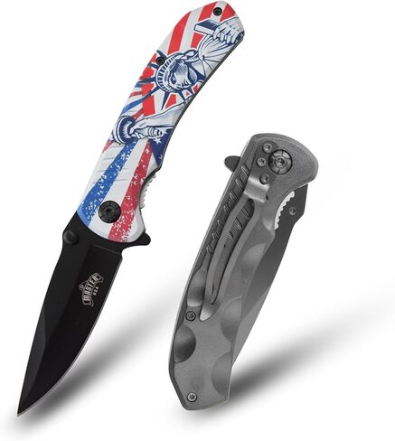 MASTER USA – Pocket Folding Knife – Black Stainless Steel Blade, Pink Nylon Fiber Handle with Pocket Clip, Tactical, EDC, Self Defense- MU-A002PK in Kuwait