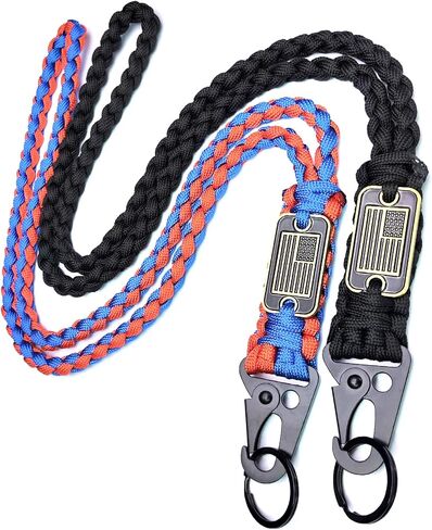 2Pcs Heavy Duty Paracord Lanyard Keychain Braided Tactical Lanyards for Keys,Whistle,Mobile Phone,Outdoor Activities in Kuwait